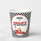 レースカーレース誕生日パーティー 紙コップ (正面)