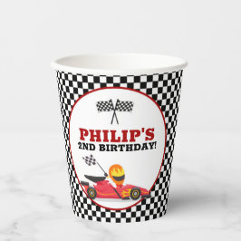 レースカーレース誕生日パーティー 紙コップ