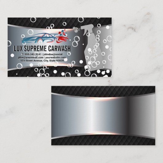 レースカーロゴ | シャボン | 洗車場 名刺 (正面/裏面)