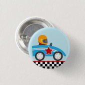レースカー円形ピンボタン 缶バッジ (正面&裏面)