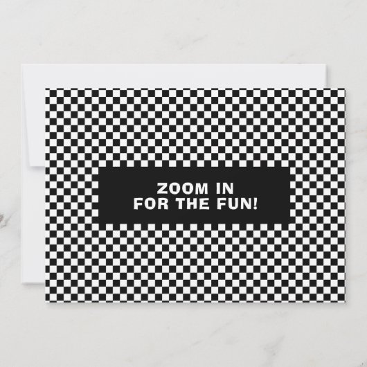 レースカー子供の誕生日パーティーデザイン 招待状 (裏面)