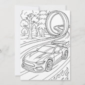 レースカー子供の誕生日パーティー 招待状 (裏面)