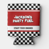 レースカー子供の誕生日パーティー 缶クーラー (正面)