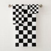 レースカー市松模様にフラグデザイン バスタオルセット (インサイチュ)