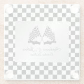 レースカー市松模様に国旗 ガラスコースター (裏面)