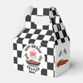 レースカー愛用ボックス – Fast One 1 Birthdayパーティー フェイバーボックス (裏面サイド)