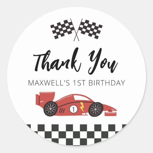 レースカー感謝ステッカー ラウンドシール (正面)
