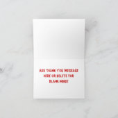 レースカー感謝ノートカード サンキューカード (内部)