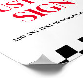 レースカー成長2速誕生日カスタム標識 ポスター (角)