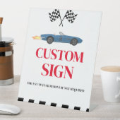 レースカー成長2速誕生日カスタム標識 台座サイン (インサイチュ)