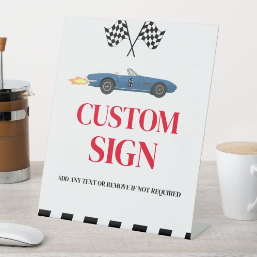 レースカー成長2速誕生日カスタム標識 台座サイン (インサイチュ)