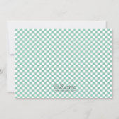 レースカー招待状(男の子はティール(緑がかった色)レッドに乗る) 招待状 (裏面)