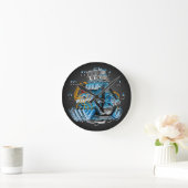 レースカー改造ドラグスターエンジン漫画 ラウンド壁時計 (ホーム)