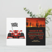 レースカー極端漫画 |背景色の選択 招待状 (スタンド正面)