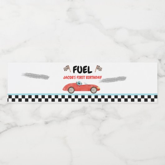 レースカー燃料ヴィンテージレーシングレッドボーイ誕生日 ペットボトルラベル (シングルラベル)