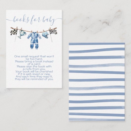 レースカー物干し本ベビー エンクロージャーカード (正面/裏面)