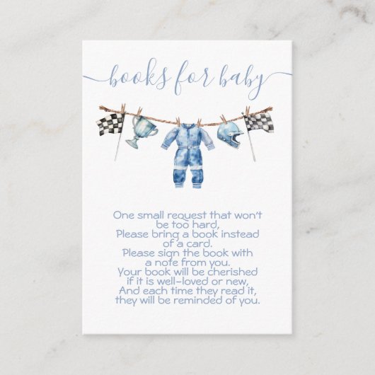 レースカー物干し本ベビー エンクロージャーカード (正面)