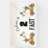 レースカー犬2速バースデーパーティー 横断幕 (縦)