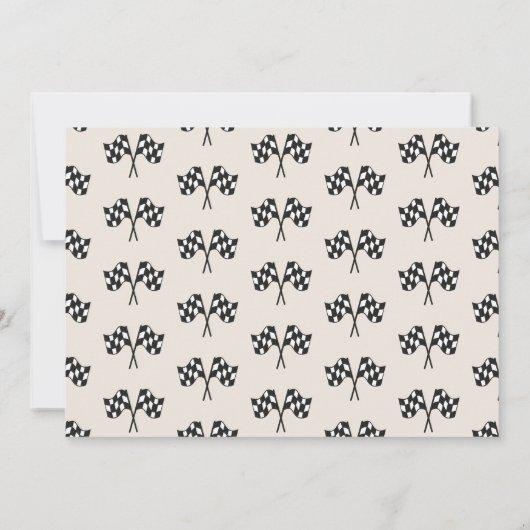 レースカー男の赤ちゃん誕生写真 案内状 (裏面)