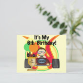 レースカー第6誕生日Tシャツとギフト ポストカード (スタンド正面)