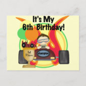 レースカー第6誕生日Tシャツとギフト ポストカード (正面)