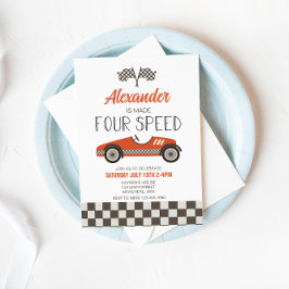 レースカー製4速誕生日招待状 招待状