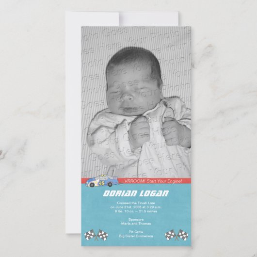 レースカー誕生のお知らせ 案内状 (正面)