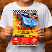 レースカー誕生日とカラーリング 招待状