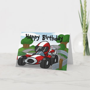 レースカー誕生日カード カード