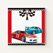 レースカー誕生日ゲストハウス ノートブック (裏面)