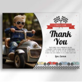 レースカー誕生日サンキューカード（写真あり） サンキューカード