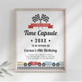 レースカー誕生日タイムカプセル標識 ポスター