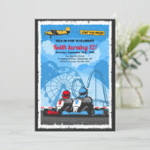 レースカー誕生日パーティーの招待状 招待状 (スタンド正面)