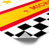 レースカー誕生日パーティーの看板 ポスター (角)