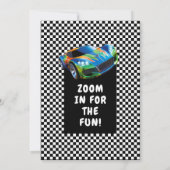 レースカー誕生日パーティーデザイン 招待状 (裏面)