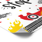 レースカー誕生日パーティーファーストピッストップト ポスター (角)