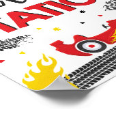 レースカー誕生日パーティーファースト給油所 ポスター (角)