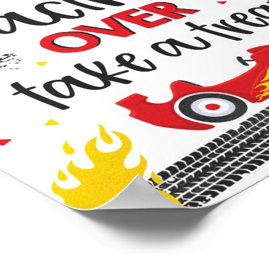 レースカー誕生日パーティーファースト誕生日トリート ポスター (角)