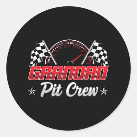 レースカー誕生日パーティーレースファミリーグランドピット ラウンドシール (正面)