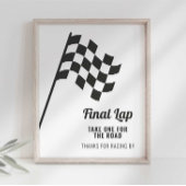 レースカー誕生日パーティー好意サイン ポスター