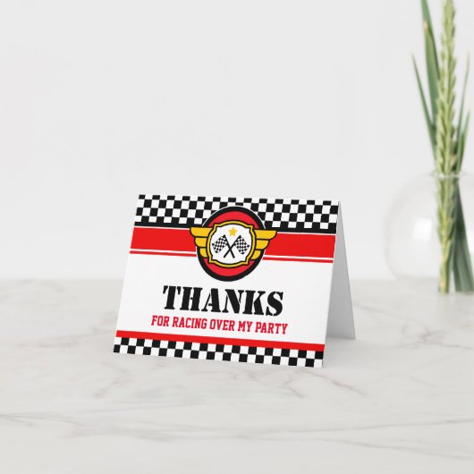 レースカー誕生日パーティー カード (正面)