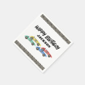 レースカー誕生日パーティー スタンダードカクテルナプキン (角)