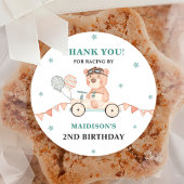 レースカー誕生日パーティー ラウンドシール