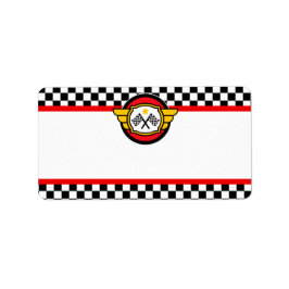 レースカー誕生日パーティー ラベル