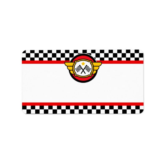 レースカー誕生日パーティー ラベル (正面)