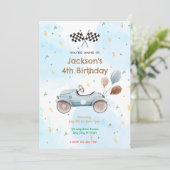 レースカー誕生日パーティー 招待状 (スタンド正面)