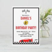 レースカー誕生日パーティー 招待状 (スタンド正面)