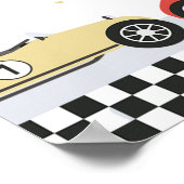 レースカー誕生日マイルストーンチャート誕生日ボード ポスター (角)