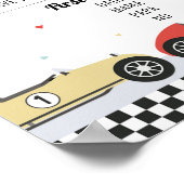 レースカー誕生日マイルストーンチャート誕生日ボード ポスター (角)