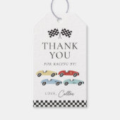 レースカー誕生日メッセージカード ギフトタグ (正面)